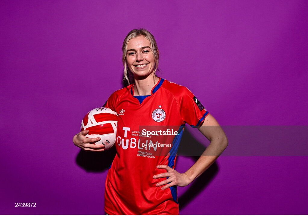 20 February 2023; Jenaya Robertson during a Shelbourne squad portrait session at Tolka Park in Dublin. Photo by Sam Barnes/Sportsfile