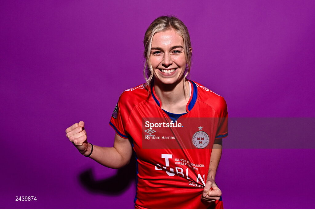 20 February 2023; Jenaya Robertson during a Shelbourne squad portrait session at Tolka Park in Dublin. Photo by Sam Barnes/Sportsfile