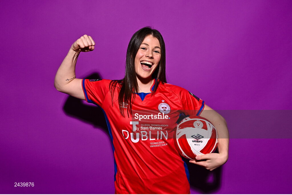 20 February 2023; Christie Gray poses for a portrait during a Shelbourne squad portrait session at Tolka Park in Dublin. Photo by Sam Barnes/Sportsfile