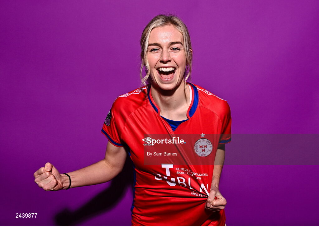 20 February 2023; Jenaya Robertson during a Shelbourne squad portrait session at Tolka Park in Dublin. Photo by Sam Barnes/Sportsfile