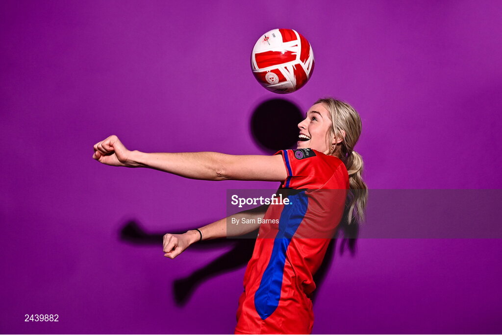 20 February 2023; Jenaya Robertson during a Shelbourne squad portrait session at Tolka Park in Dublin. Photo by Sam Barnes/Sportsfile