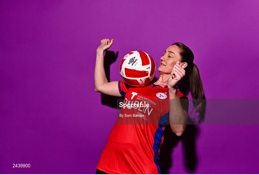 20 February 2023; Rachel Graham poses for a portrait during a Shelbourne squad portrait session at Tolka Park in Dublin. Photo by Sam Barnes/Sportsfile
