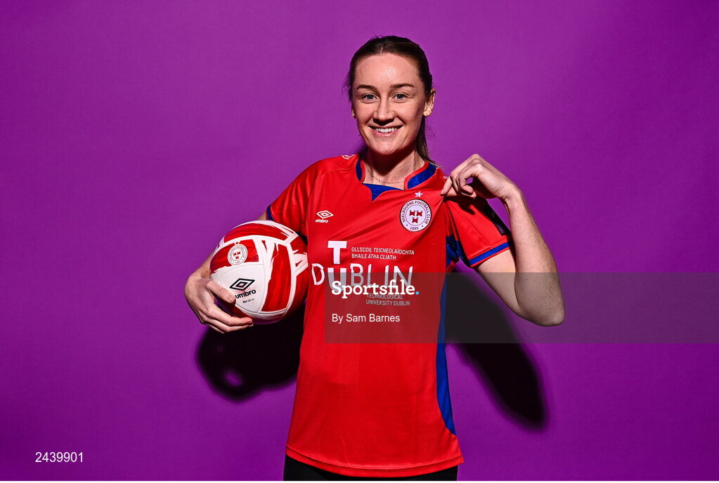 20 February 2023; Rachel Graham poses for a portrait during a Shelbourne squad portrait session at Tolka Park in Dublin. Photo by Sam Barnes/Sportsfile