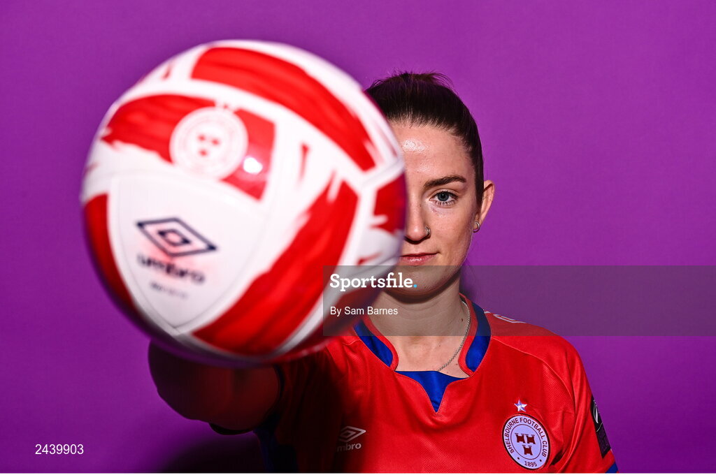 20 February 2023; Siobhán Killeen poses for a portrait during a Shelbourne squad portrait session at Tolka Park in Dublin. Photo by Sam Barnes/Sportsfile