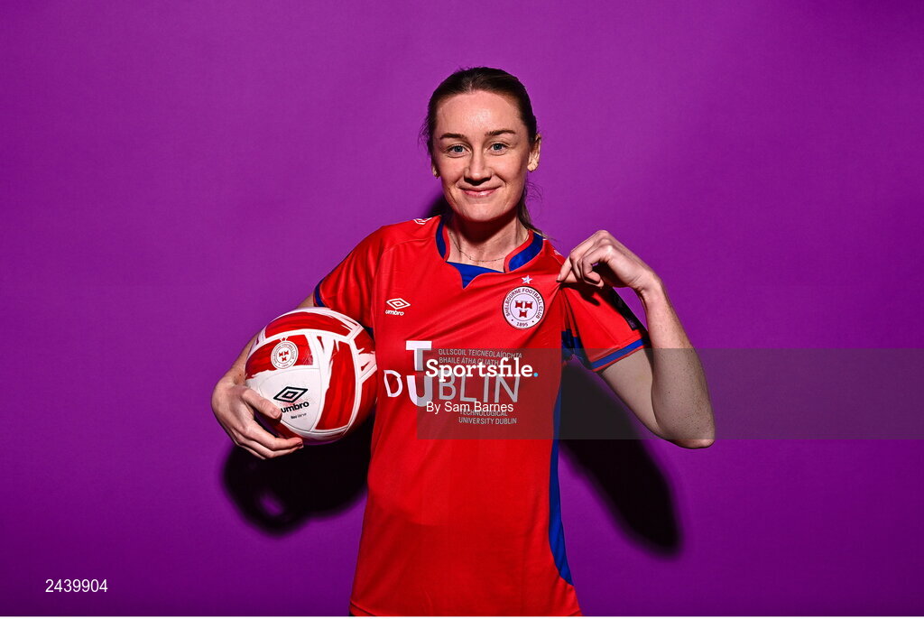 20 February 2023; Rachel Graham poses for a portrait during a Shelbourne squad portrait session at Tolka Park in Dublin. Photo by Sam Barnes/Sportsfile