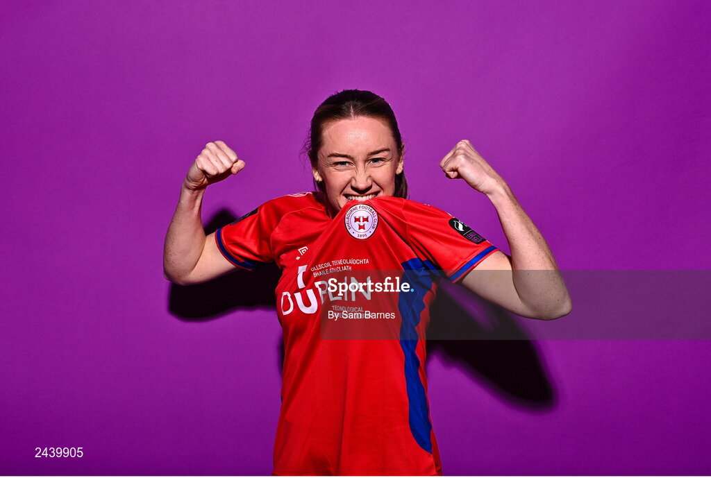 20 February 2023; Rachel Graham during a Shelbourne squad portrait session at Tolka Park in Dublin. Photo by Sam Barnes/Sportsfile