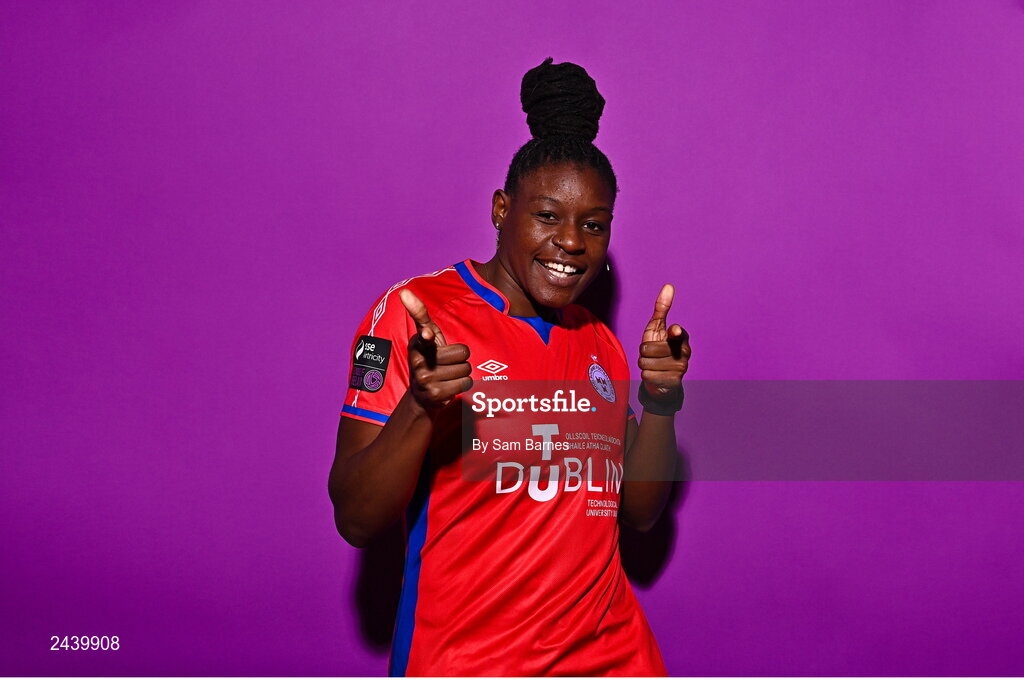 20 February 2023; Ruvimbo Mucherera poses for a portrait during a Shelbourne squad portrait session at Tolka Park in Dublin. Photo by Sam Barnes/Sportsfile