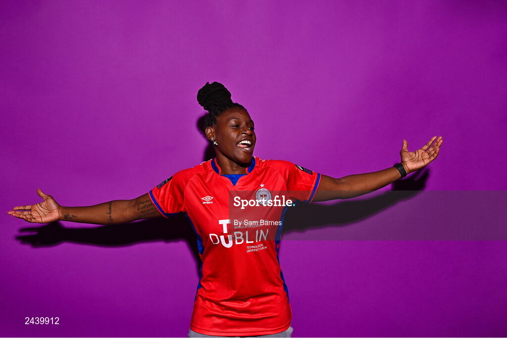 20 February 2023; Ruvimbo Mucherera poses for a portrait during a Shelbourne squad portrait session at Tolka Park in Dublin. Photo by Sam Barnes/Sportsfile