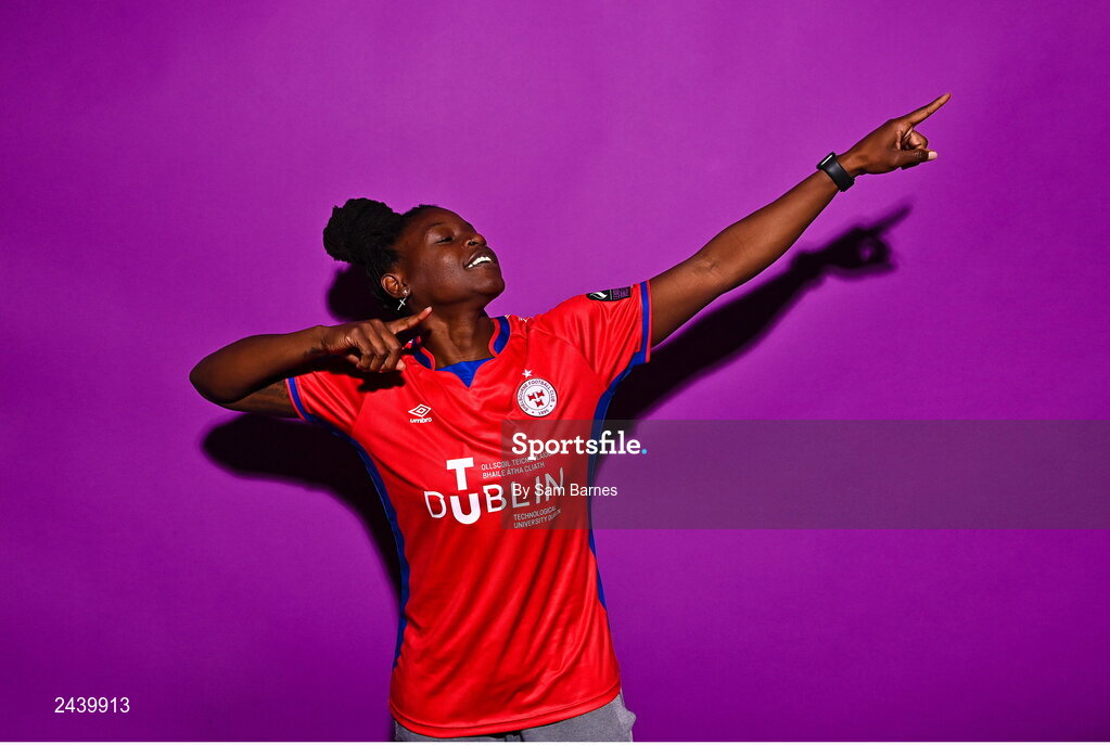 20 February 2023; Ruvimbo Mucherera poses for a portrait during a Shelbourne squad portrait session at Tolka Park in Dublin. Photo by Sam Barnes/Sportsfile