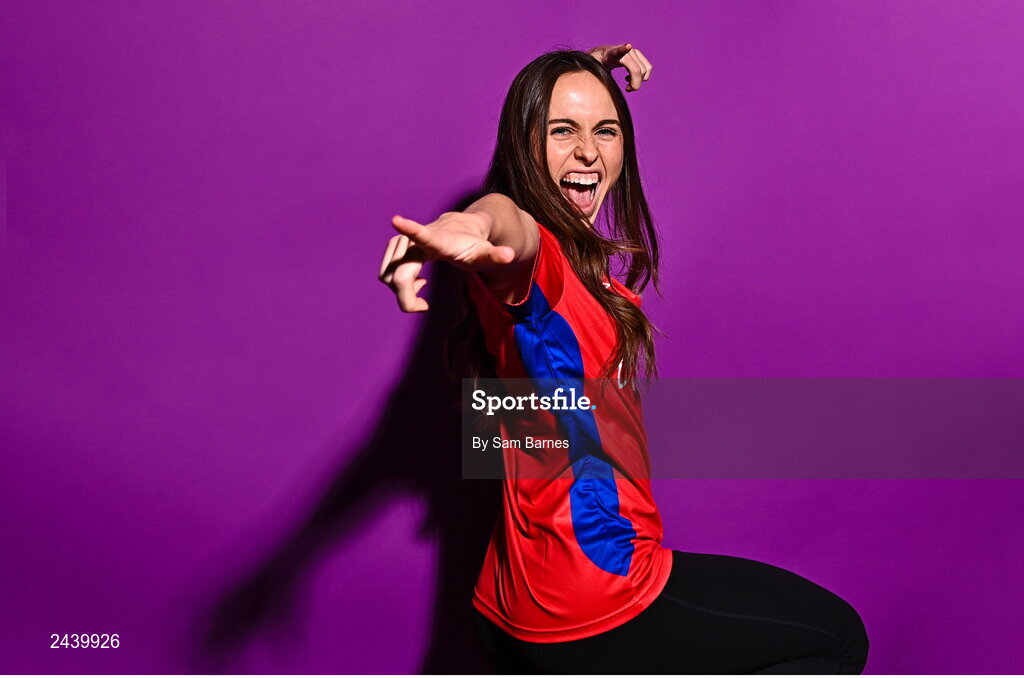 20 February 2023; Kayla Hamric poses for a portrait during a Shelbourne squad portrait session at Tolka Park in Dublin. Photo by Sam Barnes/Sportsfile