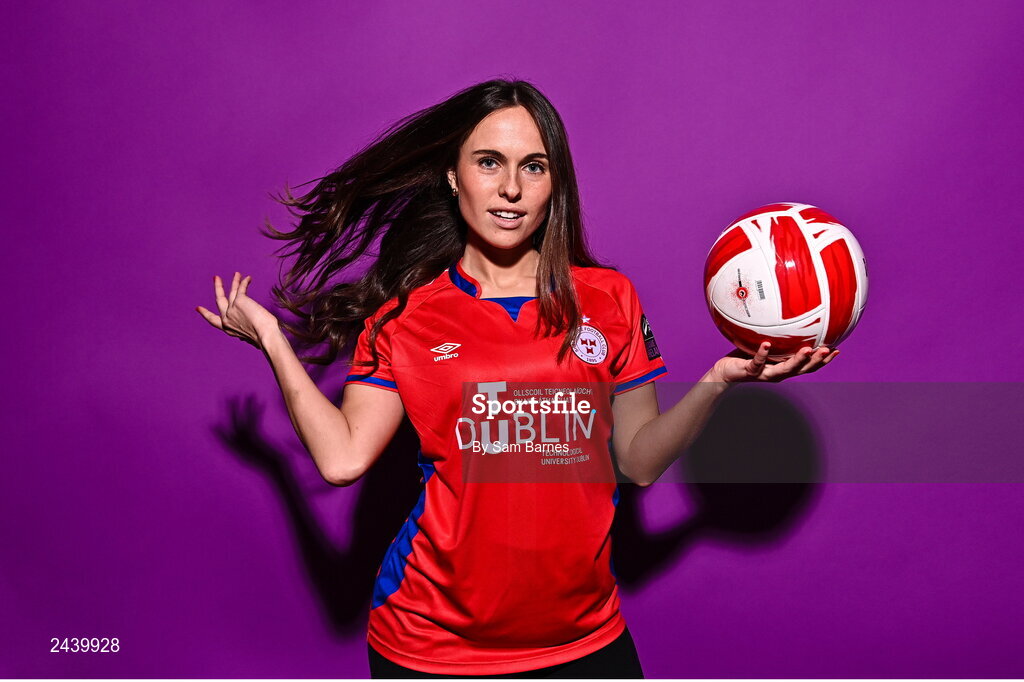 20 February 2023; Kayla Hamric poses for a portrait during a Shelbourne squad portrait session at Tolka Park in Dublin. Photo by Sam Barnes/Sportsfile