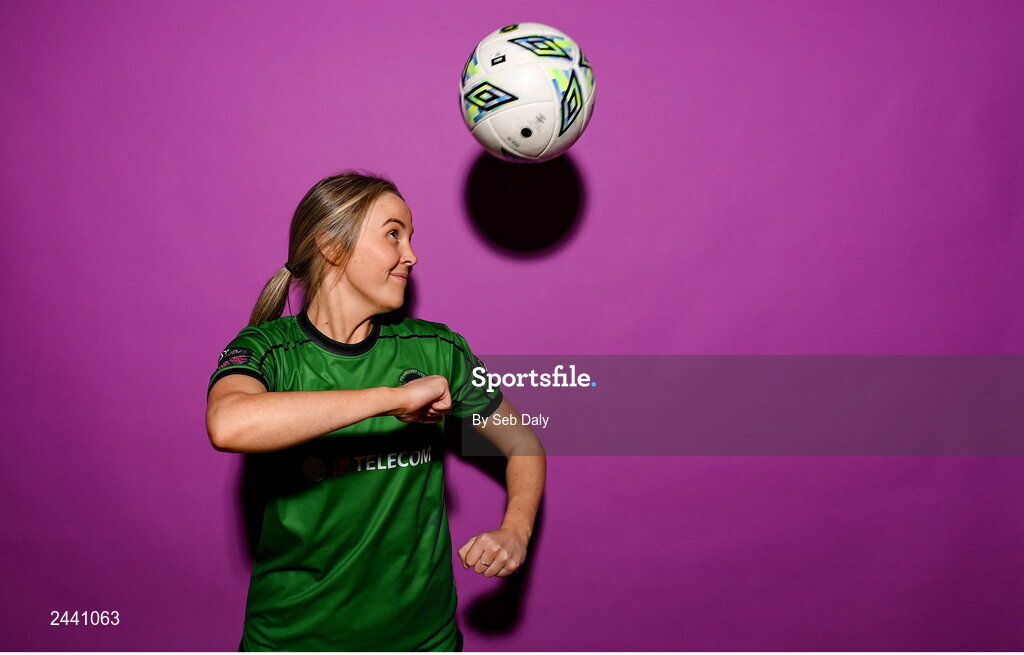 23 February 2023; Chloe Moloney poses for a portrait during a Peamount United squad portrait session at PRL Park in Greenogue, Dublin. Photo by Seb Daly/Sportsfile