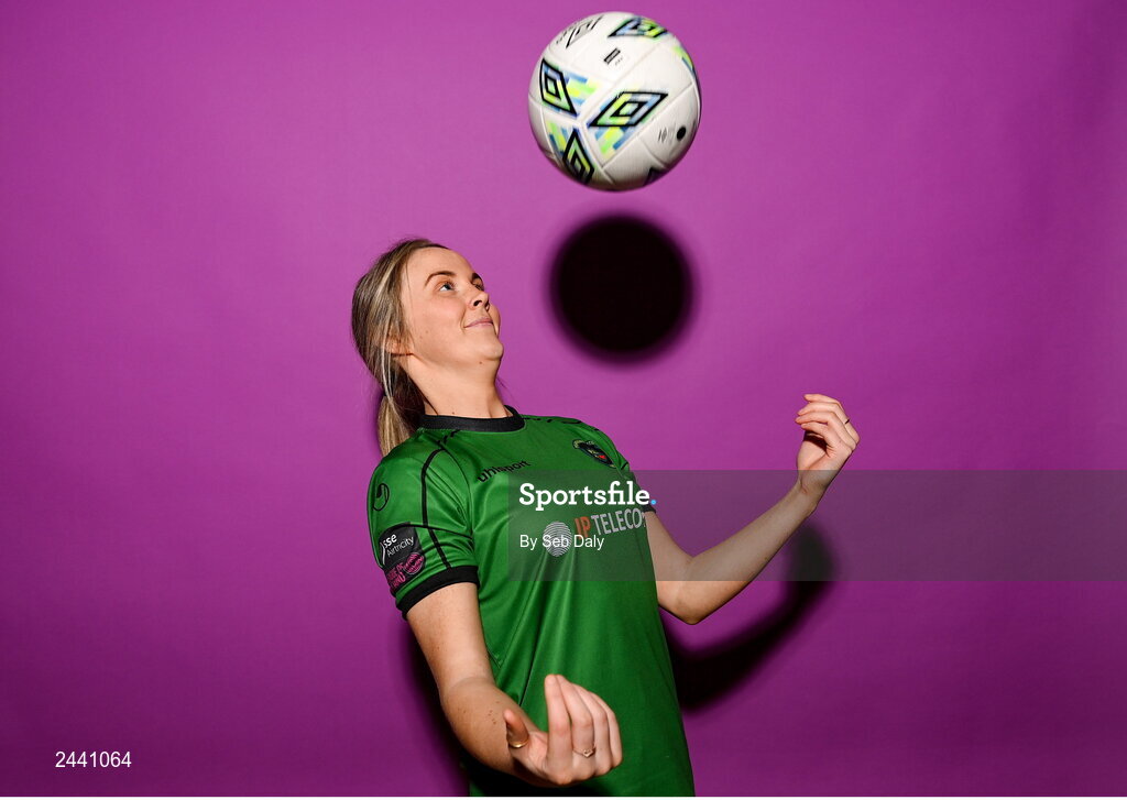 23 February 2023; Chloe Moloney poses for a portrait during a Peamount United squad portrait session at PRL Park in Greenogue, Dublin. Photo by Seb Daly/Sportsfile