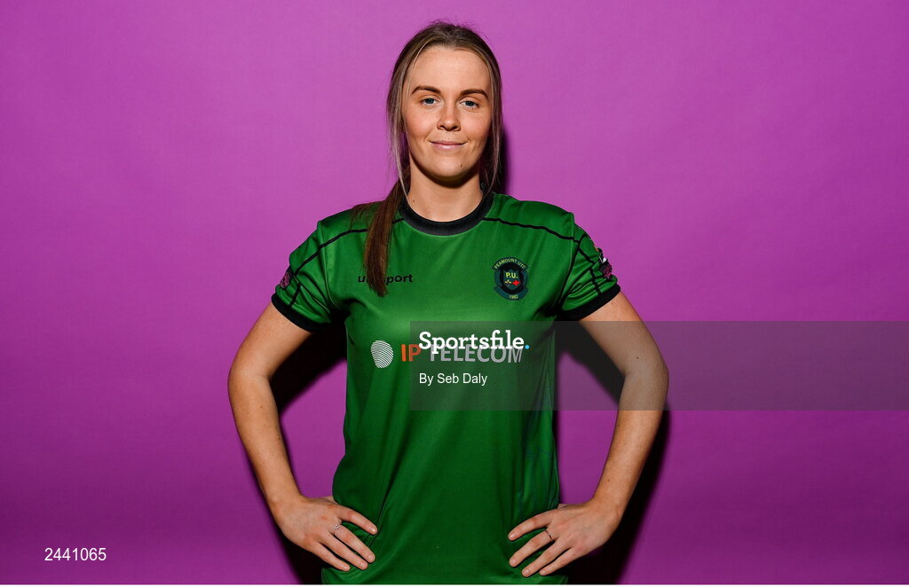 23 February 2023; Chloe Moloney poses for a portrait during a Peamount United squad portrait session at PRL Park in Greenogue, Dublin. Photo by Seb Daly/Sportsfile