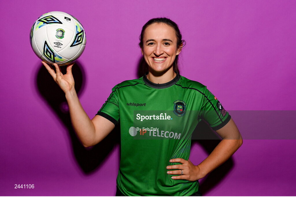 23 February 2023; Dora Gorman poses for a portrait during a Peamount United squad portrait session at PRL Park in Greenogue, Dublin. Photo by Seb Daly/Sportsfile