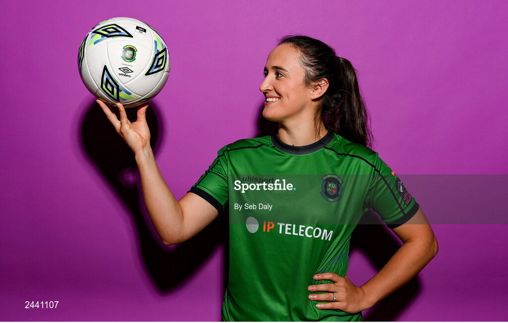 23 February 2023; Dora Gorman poses for a portrait during a Peamount United squad portrait session at PRL Park in Greenogue, Dublin. Photo by Seb Daly/Sportsfile