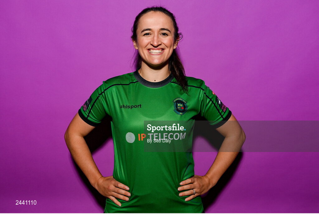 23 February 2023; Dora Gorman poses for a portrait during a Peamount United squad portrait session at PRL Park in Greenogue, Dublin. Photo by Seb Daly/Sportsfile