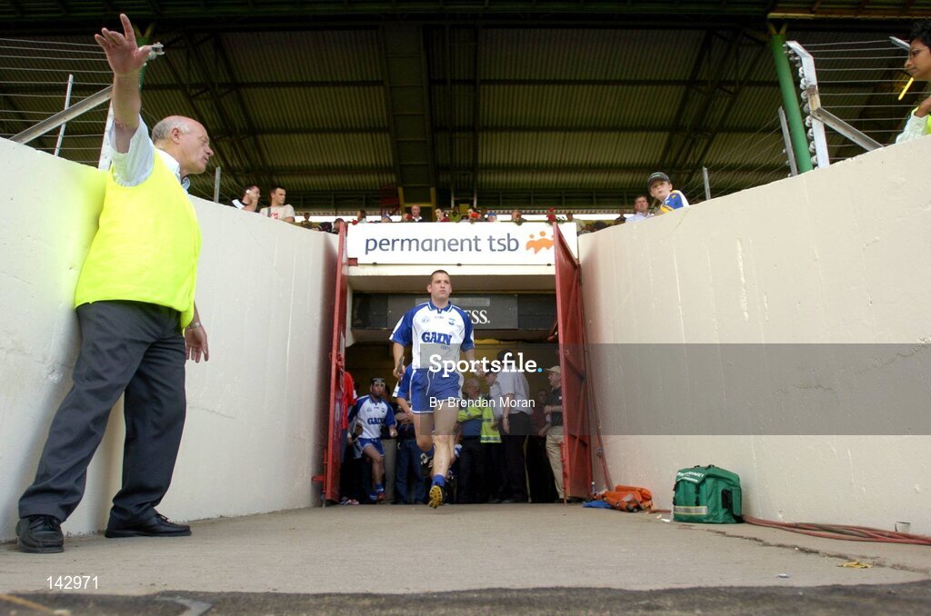 6 June 2004; Waterford captain Ken McGrath leads out his side before the game. Guinness Munster Senior Hurling Championship semi-final, Tipperary v Waterford, Pairc Ui Chaoimh, Cork. Picture credit; Brendan Moran / SPORTSFILE