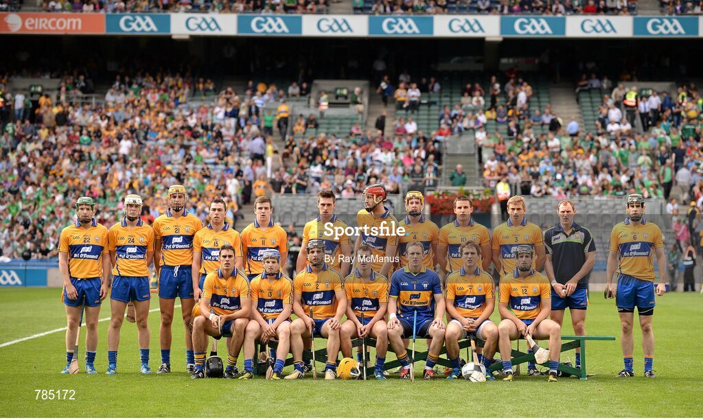 18 August 2013; The Clare squad. GAA Hurling All-Ireland Senior Championship, Semi-Final, Limerick v Clare, Croke Park, Dublin. Picture credit: Ray McManus / SPORTSFILE