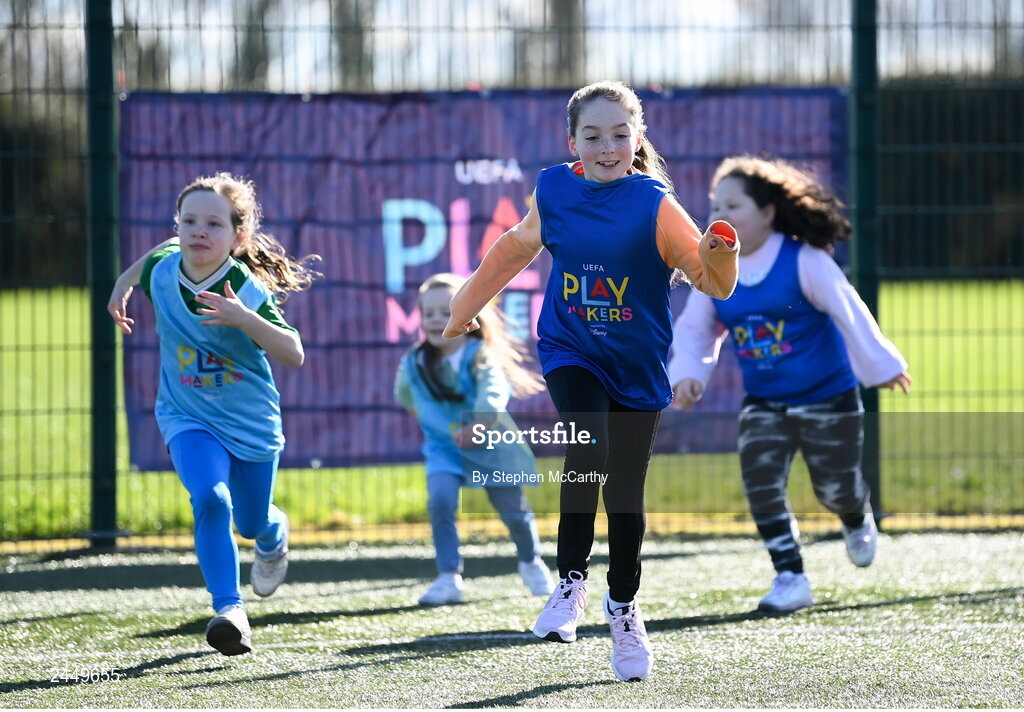 7 March 2023; Abigail Mooney at the launch of UEFA Disney Playmakers 2023 at Hartstown Huntstown Football Club in Dublin. Photo by Stephen McCarthy/Sportsfile