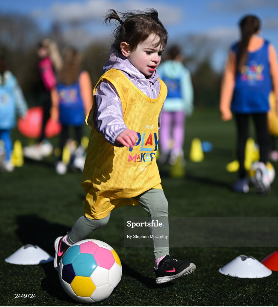 7 March 2023; Mia Smith at the launch of UEFA Disney Playmakers 2023 at Hartstown Huntstown Football Club in Dublin. Photo by Stephen McCarthy/Sportsfile