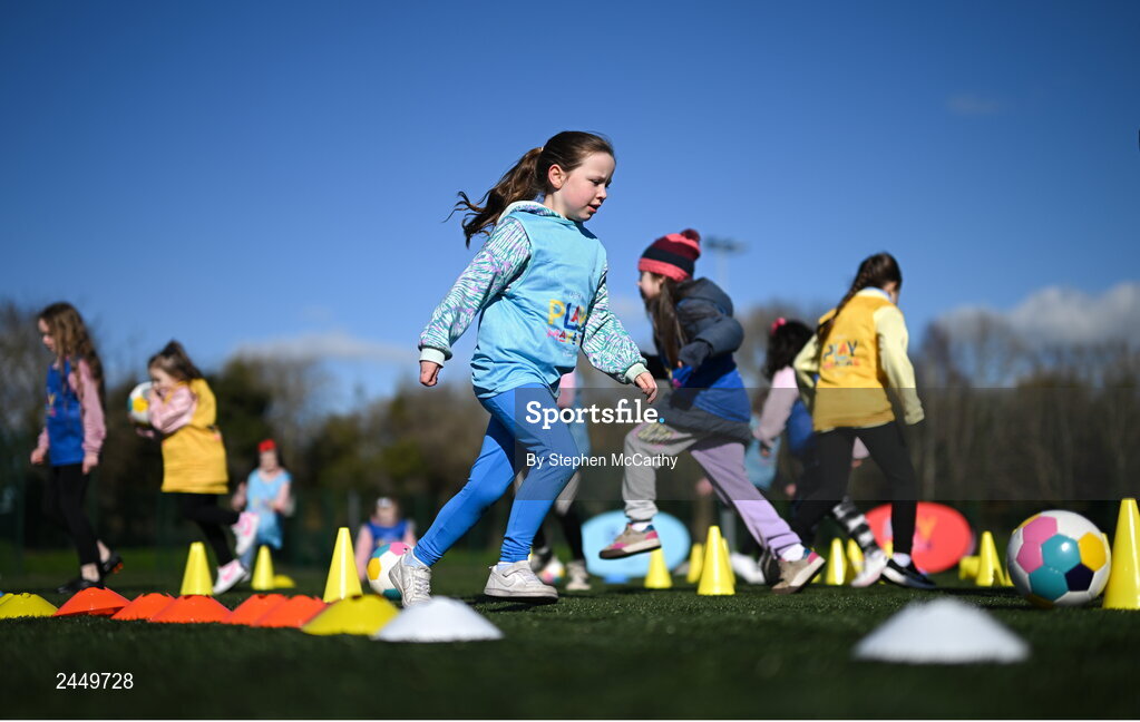 7 March 2023; Erin Saoirse Nolan at the launch of UEFA Disney Playmakers 2023 at Hartstown Huntstown Football Club in Dublin. Photo by Stephen McCarthy/Sportsfile