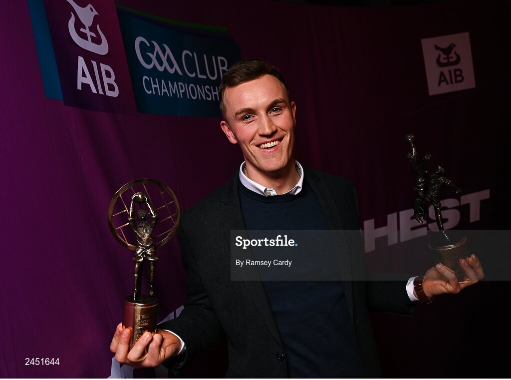 11 March 2023; Pictured is Shane Cunningham of Kilmacud Crokes who was crowned the AIB GAA Club Championships Footballer of the Year for the 2022/23 season. Cunningham was one of 30 of #TheToughest players across football and hurling honoured at the AIB GAA Club Player Awards. Held at Croke Park on Friday evening, the Awards recognise the top performing players throughout the AIB GAA Provincial and All-Ireland Senior Club Championships campaigns. Photo by Ramsey Cardy/Sportsfile