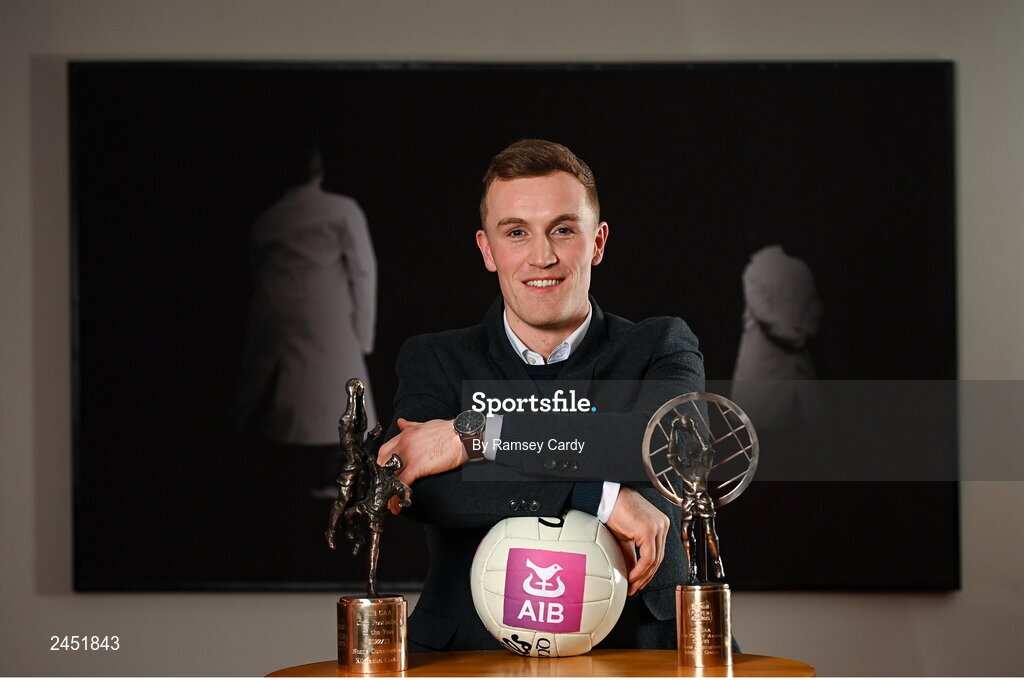 11 March 2023; Pictured is Shane Cunningham of Kilmacud Crokes who was crowned the AIB GAA Club Championships Footballer of the Year for the 2022/23 season. Cunningham was one of 30 of #TheToughest players across football and hurling honoured at the AIB GAA Club Player Awards. Held at Croke Park on Friday evening, the Awards recognise the top performing players throughout the AIB GAA Provincial and All-Ireland Senior Club Championships campaigns. Photo by Ramsey Cardy/Sportsfile