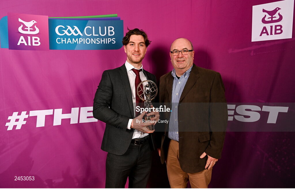 10 March 2023; Andrew McGowan of Kilmacud Crokes, and Darragh Hickey, at the AIB Club Players Awards at Croke Park in Dublin. Photo by Ramsey Cardy/Sportsfile