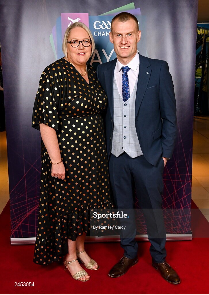 10 March 2023; Siobhan and John Kennedy upon arrival at the AIB Club Players Awards at Croke Park in Dublin. Photo by Ramsey Cardy/Sportsfile
