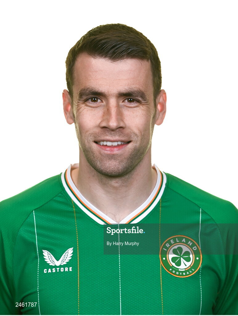 19 March 2023; Seamus Coleman poses for a portrait during a Republic of Ireland squad portrait session at Castleknock Hotel in Dublin. Photo by Harry Murphy/Sportsfile