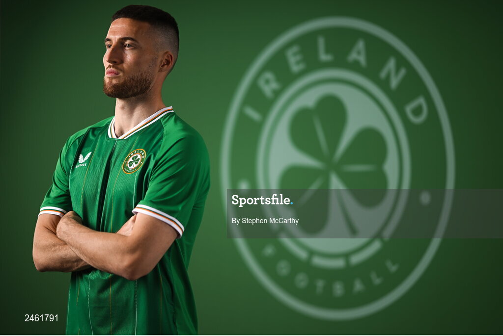 19 March 2023; Matt Doherty poses for a portrait during a Republic of Ireland squad portrait session at Castleknock Hotel in Dublin. Photo by Stephen McCarthy/Sportsfile