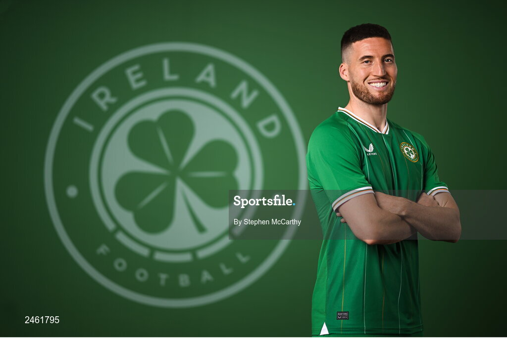 19 March 2023; Matt Doherty poses for a portrait during a Republic of Ireland squad portrait session at Castleknock Hotel in Dublin. Photo by Stephen McCarthy/Sportsfile