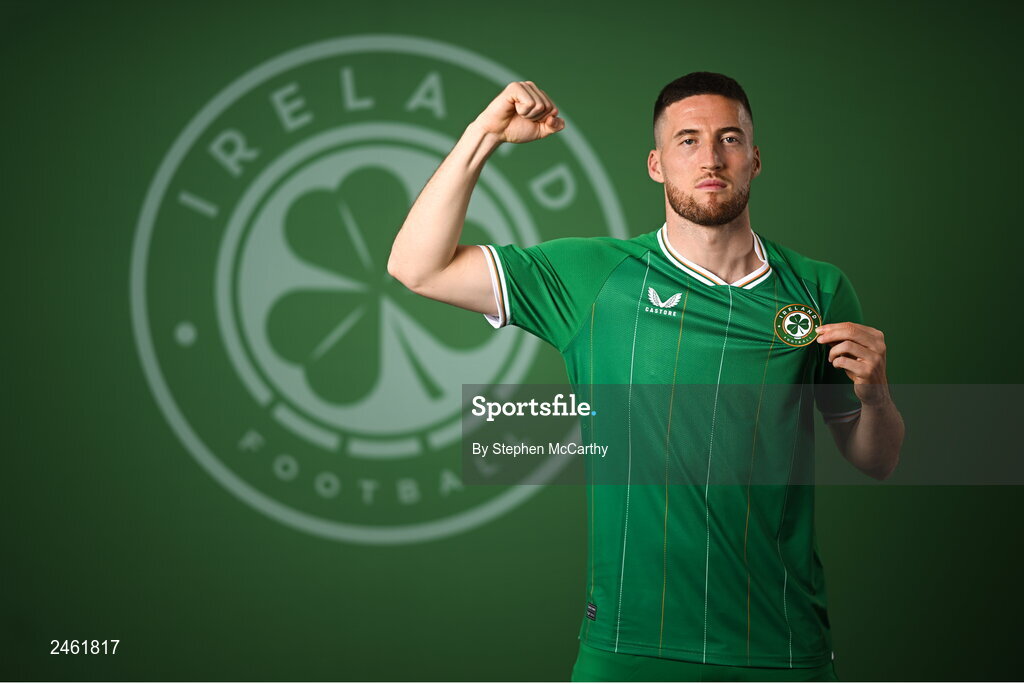 19 March 2023; Matt Doherty poses for a portrait during a Republic of Ireland squad portrait session at Castleknock Hotel in Dublin. Photo by Stephen McCarthy/Sportsfile