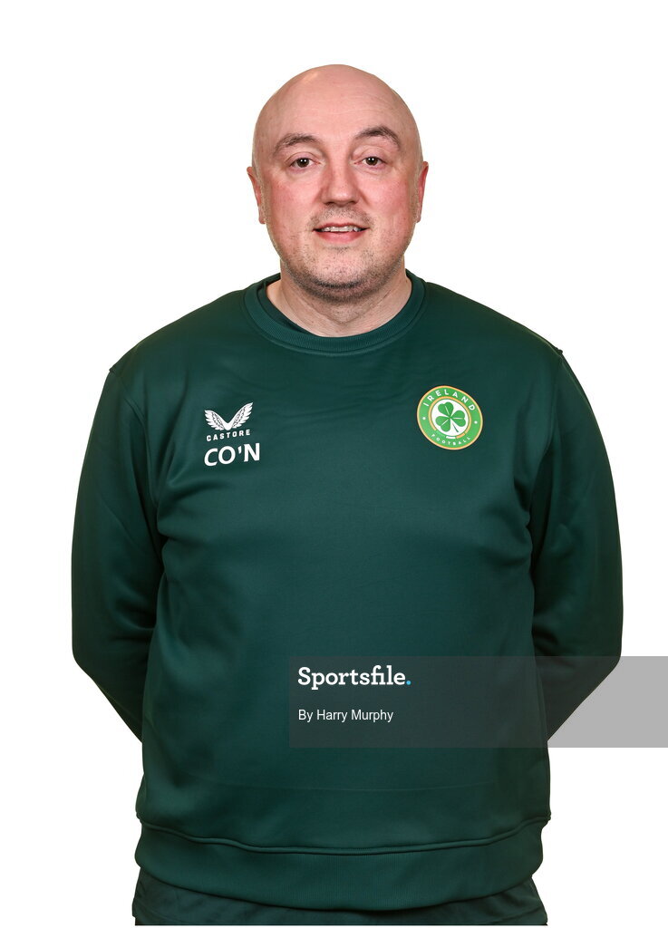 19 March 2023; Colum O’Neill, athletic therapist, poses for a portrait during a Republic of Ireland squad portrait session at Castleknock Hotel in Dublin. Photo by Harry Murphy/Sportsfile