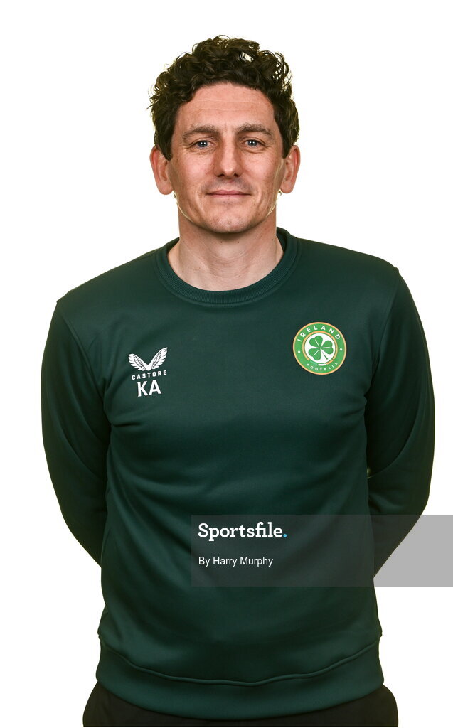 19 March 2023; Coach Keith Andrews poses for a portrait during a Republic of Ireland squad portrait session at Castleknock Hotel in Dublin. Photo by Harry Murphy/Sportsfile