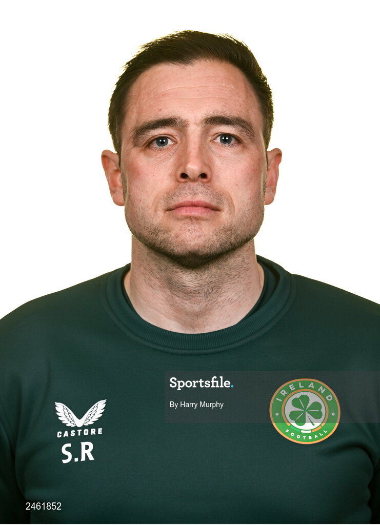 19 March 2023; Coach Stephen Rice poses for a portrait during a Republic of Ireland squad portrait session at Castleknock Hotel in Dublin. Photo by Harry Murphy/Sportsfile