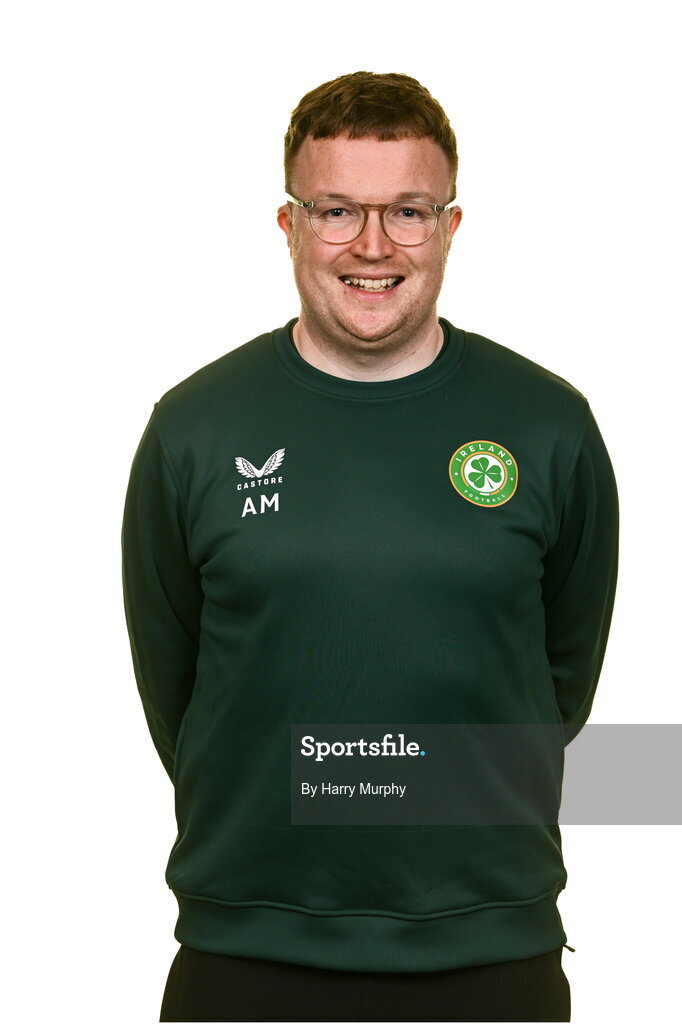 19 March 2023; Andrew Morrissey, STATSports analyst, poses for a portrait during a Republic of Ireland squad portrait session at Castleknock Hotel in Dublin. Photo by Harry Murphy/Sportsfile