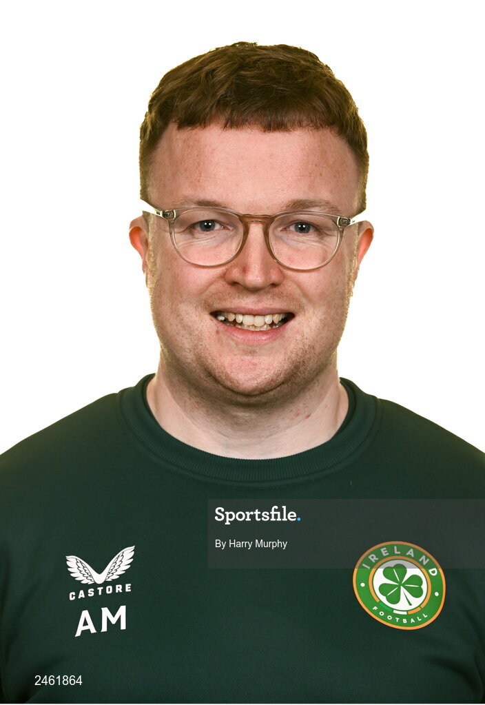 19 March 2023; Andrew Morrissey, STATSports analyst, poses for a portrait during a Republic of Ireland squad portrait session at Castleknock Hotel in Dublin. Photo by Harry Murphy/Sportsfile