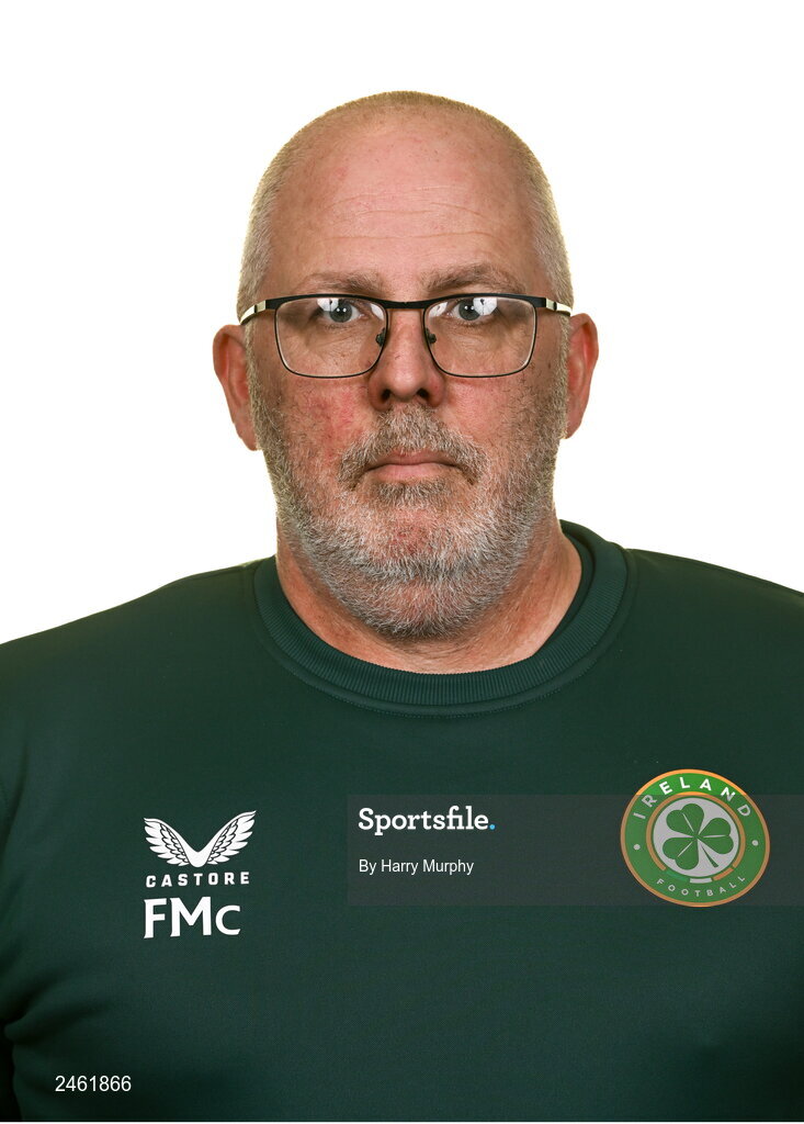 19 March 2023; Kitman Fergus McNally poses for a portrait during a Republic of Ireland squad portrait session at Castleknock Hotel in Dublin. Photo by Harry Murphy/Sportsfile