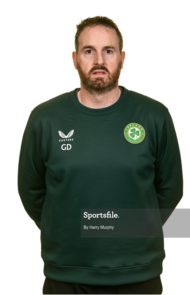 19 March 2023; Ger Dunne, head analyst, poses for a portrait during a Republic of Ireland squad portrait session at Castleknock Hotel in Dublin. Photo by Harry Murphy/Sportsfile