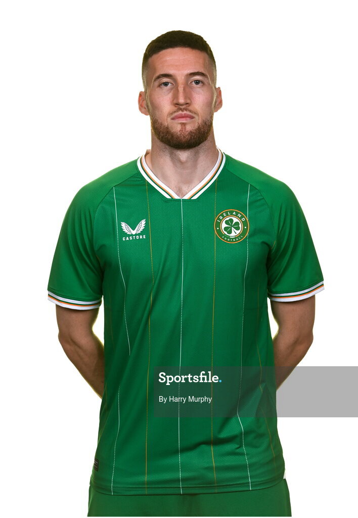 19 March 2023; Matt Doherty poses for a portrait during a Republic of Ireland squad portrait session at Castleknock Hotel in Dublin. Photo by Harry Murphy/Sportsfile