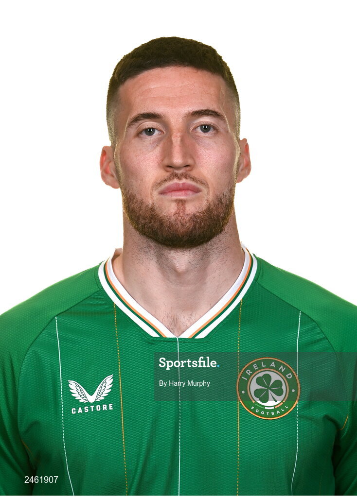 19 March 2023; Matt Doherty poses for a portrait during a Republic of Ireland squad portrait session at Castleknock Hotel in Dublin. Photo by Harry Murphy/Sportsfile