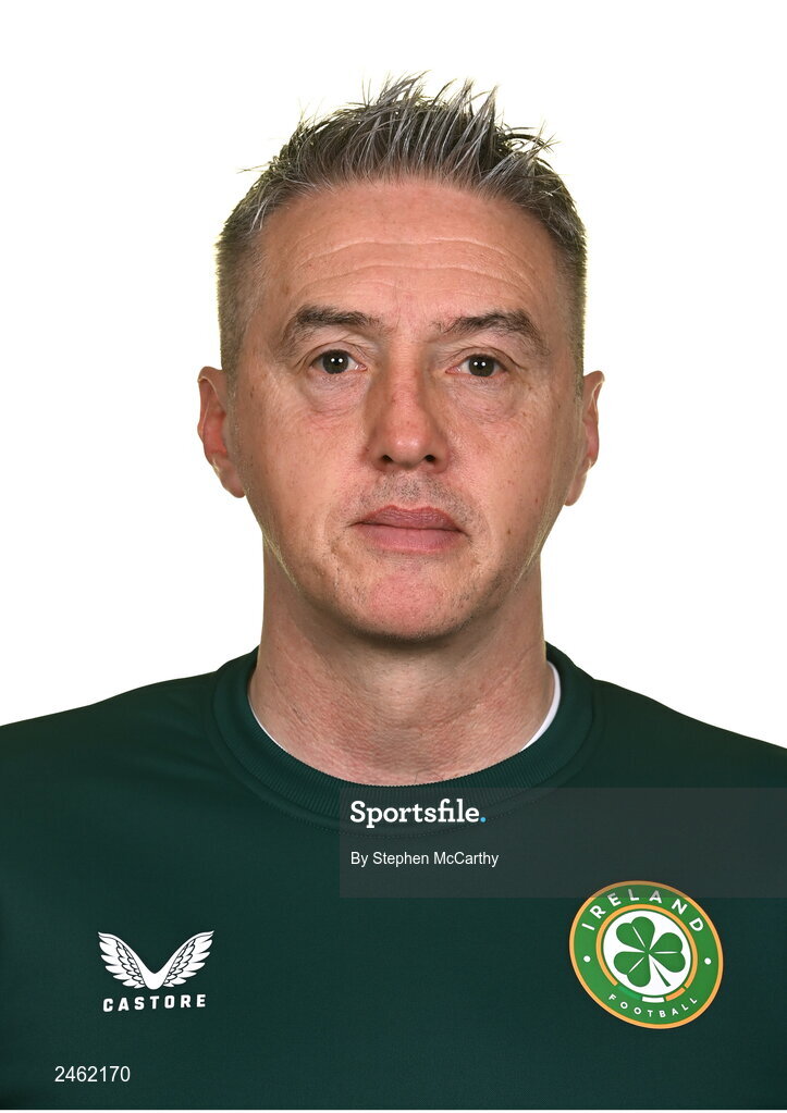 19 March 2023; Goalkeeping coach Dean Kiely poses for a portrait during a Republic of Ireland squad portrait session at Castleknock Hotel in Dublin. Photo by Stephen McCarthy/Sportsfile