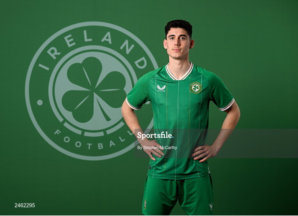 19 March 2023; Callum O’Dowda poses for a portrait during a Republic of Ireland squad portrait session at Castleknock Hotel in Dublin. Photo by Stephen McCarthy/Sportsfile