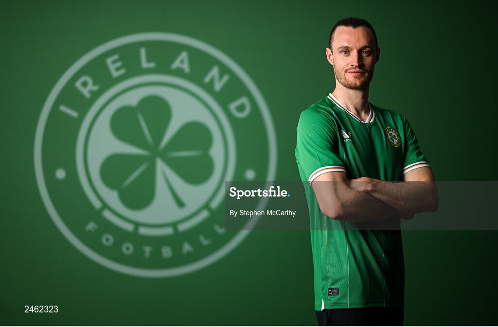 19 March 2023; Will Keane poses for a portrait during a Republic of Ireland squad portrait session at Castleknock Hotel in Dublin. Photo by Stephen McCarthy/Sportsfile
