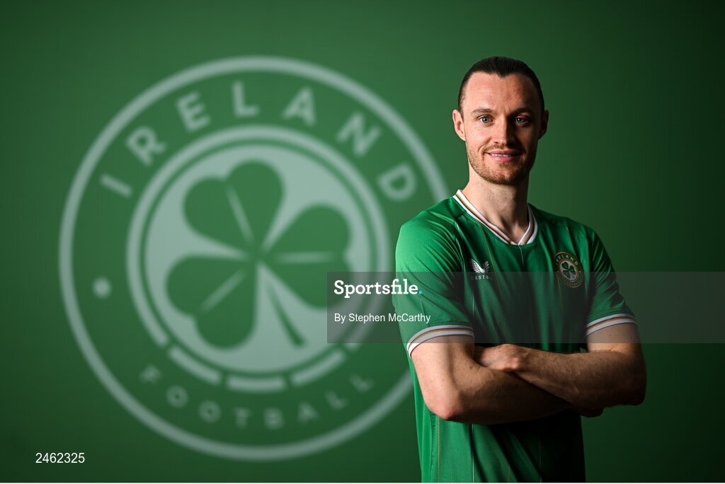 19 March 2023; Will Keane poses for a portrait during a Republic of Ireland squad portrait session at Castleknock Hotel in Dublin. Photo by Stephen McCarthy/Sportsfile