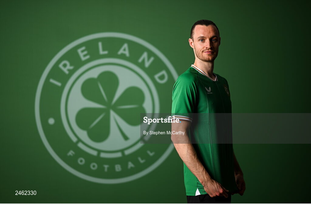 19 March 2023; Will Keane poses for a portrait during a Republic of Ireland squad portrait session at Castleknock Hotel in Dublin. Photo by Stephen McCarthy/Sportsfile