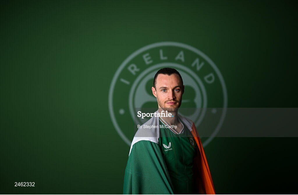 19 March 2023; Will Keane poses for a portrait during a Republic of Ireland squad portrait session at Castleknock Hotel in Dublin. Photo by Stephen McCarthy/Sportsfile