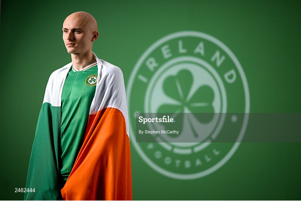 19 March 2023; Will Smallbone poses for a portrait during a Republic of Ireland squad portrait session at Castleknock Hotel in Dublin. Photo by Stephen McCarthy/Sportsfile